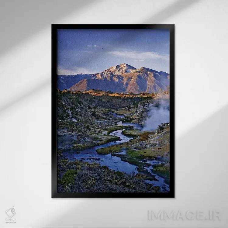 تابلو دکوراتیو California, Sierra Nevada Mountains. Sunrise on geothermal a… اثر جینز گالری - نمای قابدار مشکی