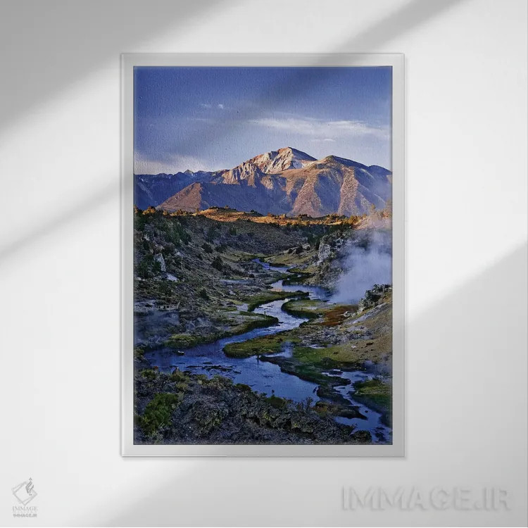تابلو دکوراتیو California, Sierra Nevada Mountains. Sunrise on geothermal a… اثر جینز گالری - نمای قابدار سفید