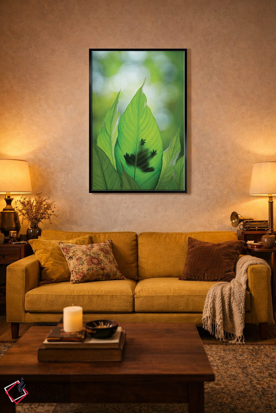 تابلو دکوراتیو Washington State, Seabeck. Composite Of Frog On Leaf.,ترکیبی… اثر جینز گالری - D5B
