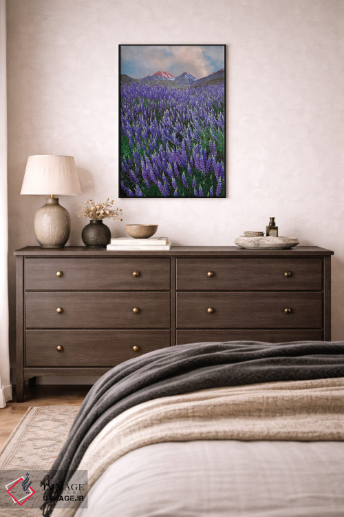 تابلو دکوراتیو California, Sierra Nevada Range. Blooming Inyo bush lupine f… اثر جینز گالری - D5B