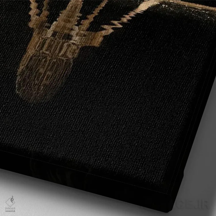 تابلو دکوراتیو آفریقا، کنیا، پارک ملی آمبوسلی. زرافه در حال نوشیدن آب شبانه اثر جینز گالری - نمای نزدیک بافت بوم