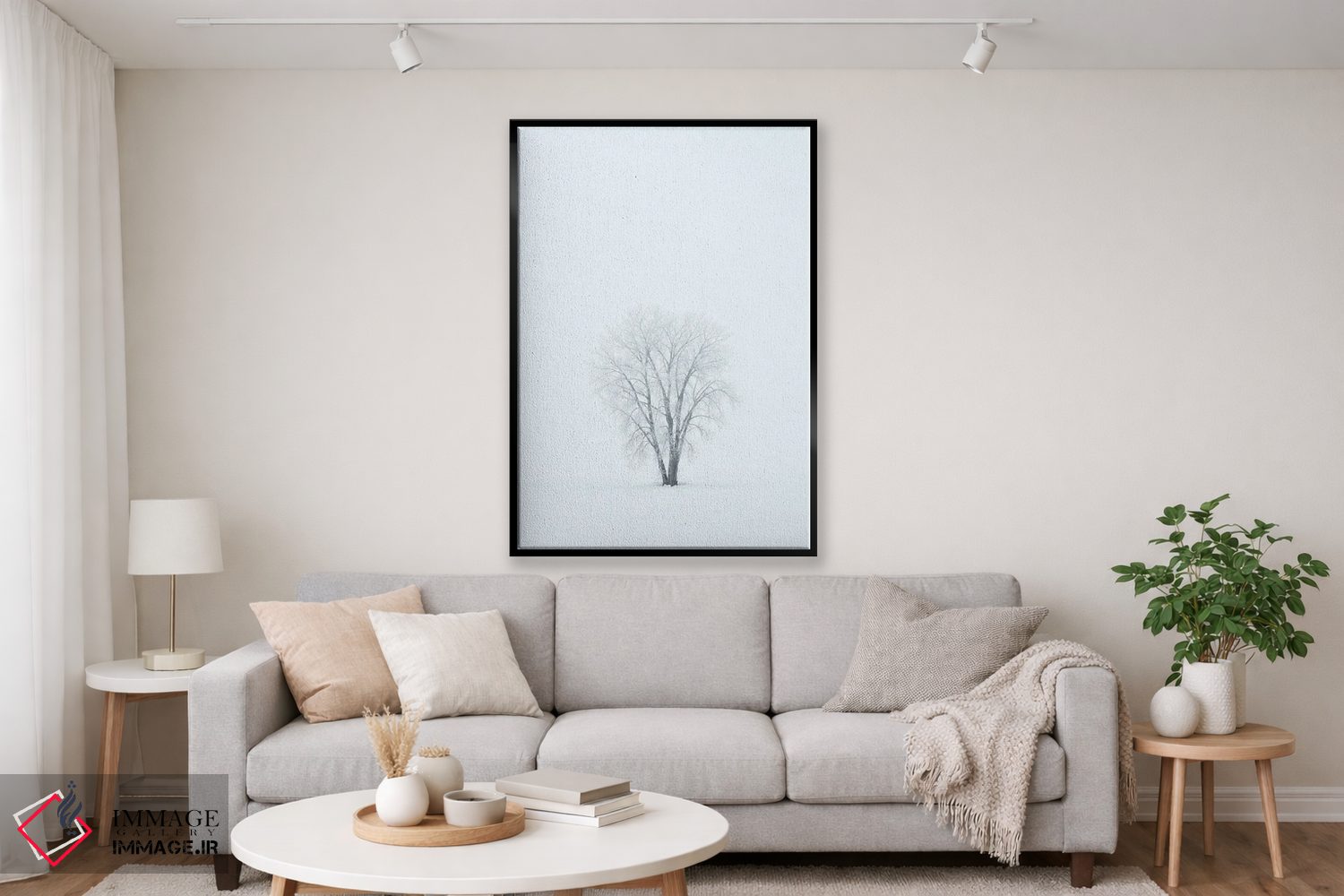 تابلو دکوراتیو کانادا، منیتوبا، دوگالد. درخت صنوبر دشت پوشیده از یخ زدگی در… اثر جینز گالری - D2B