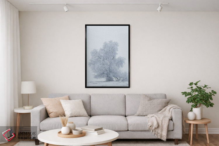 تابلو دکوراتیو آمریکا، مونتانا، کالیسپل. درخت صنوبر در طوفان برفی اثر جینز گالری - D5B