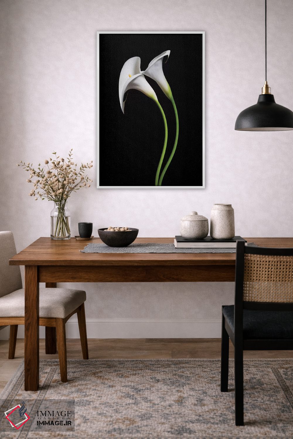 تابلو دکوراتیو آمریکا، کالیفرنیا. دو گل کالا لیلی اثر جینز گالری - D4W