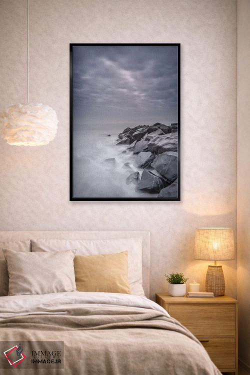 تابلو دکوراتیو آمریکا، نیوجرسی، ساحل ملی کیپ می. منظره ساحلی توفانی اثر جینز گالری - D2B