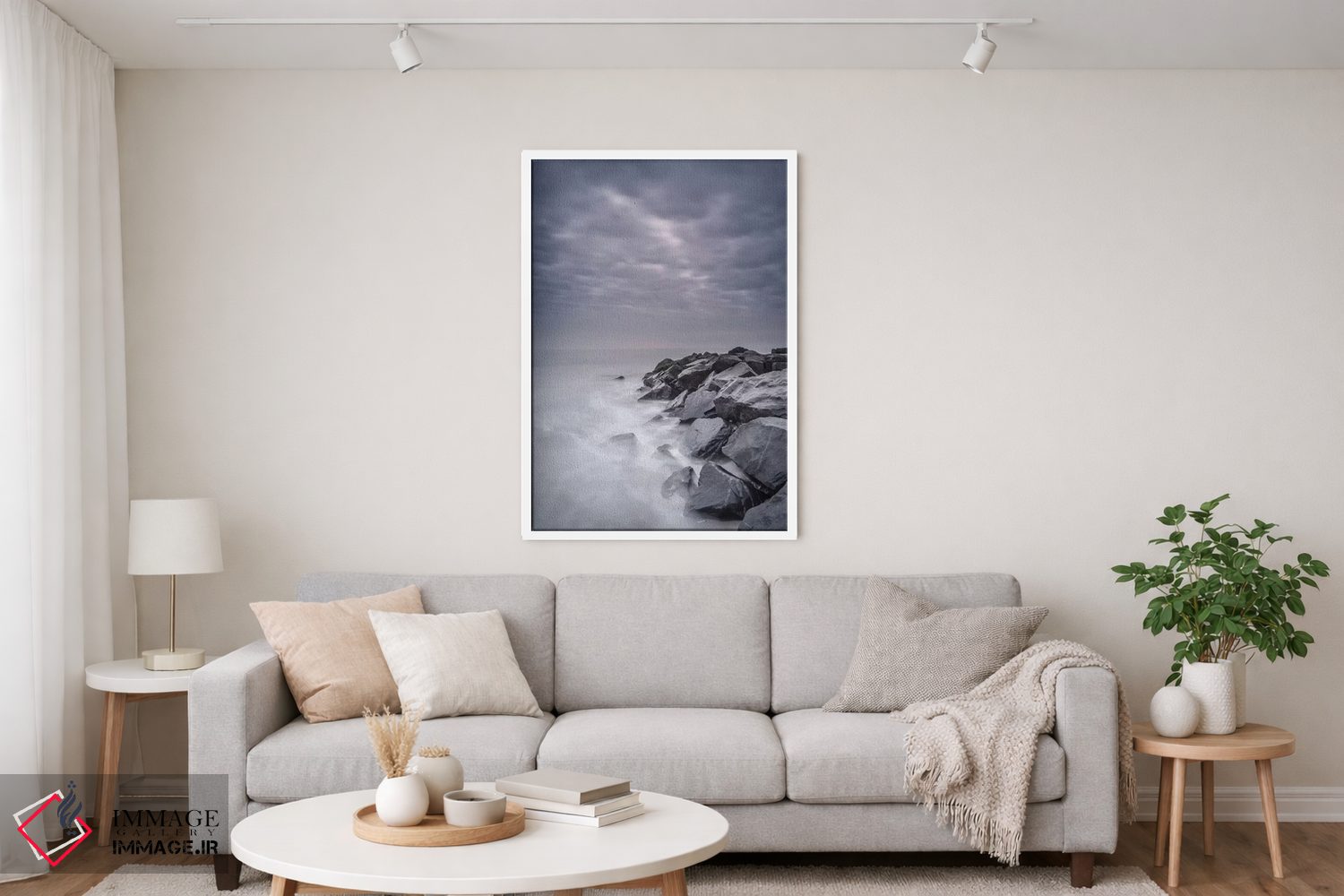 تابلو دکوراتیو آمریکا، نیوجرسی، ساحل ملی کیپ می. منظره ساحلی توفانی اثر جینز گالری - D4W