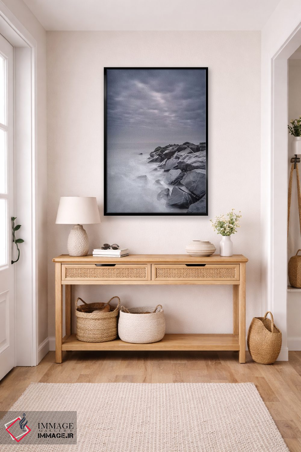 تابلو دکوراتیو آمریکا، نیوجرسی، ساحل ملی کیپ می. منظره ساحلی توفانی اثر جینز گالری - D6B