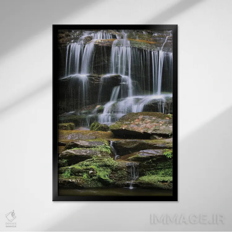 تابلو دکوراتیو آمریکا، تنسی، پارک ملی کوه های گریتموکی. آبشار اثر جینز گالری - نمای قابدار مشکی
