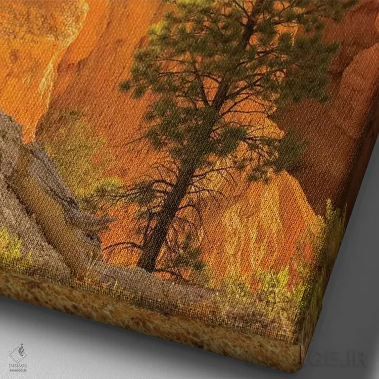 تابلو دکوراتیو آمریکا، یوتا، پارک ملی برایس کنیون. سازه های سنگی اثر جینز گالری - نمای نزدیک بافت بوم