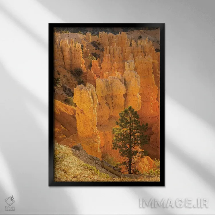 تابلو دکوراتیو آمریکا، یوتا، پارک ملی برایس کنیون. سازه های سنگی اثر جینز گالری - نمای قابدار مشکی