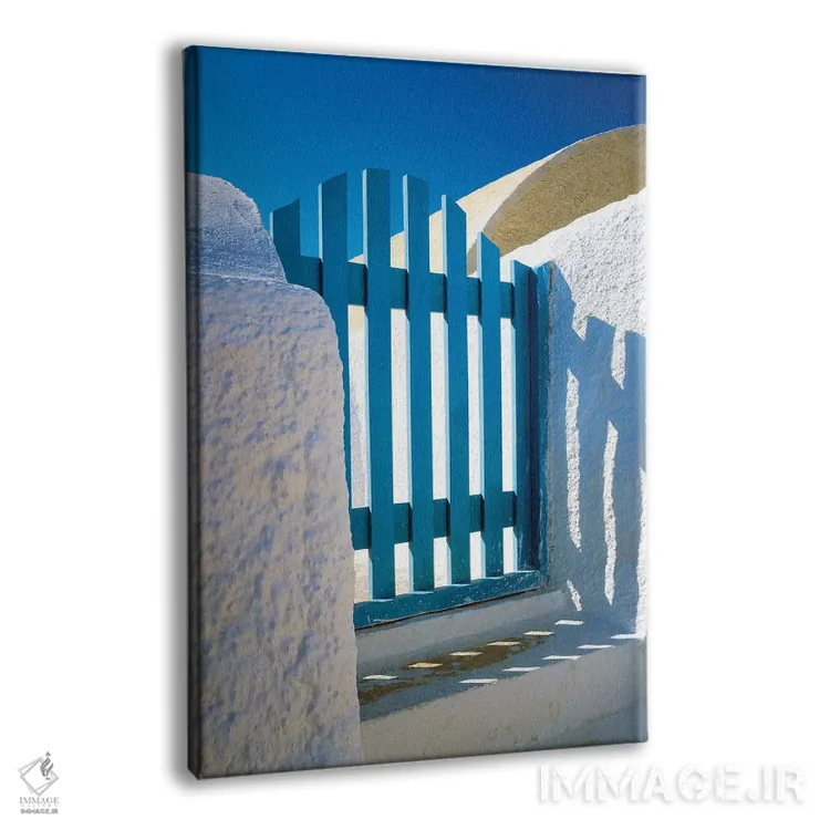 تابلو دکوراتیو Santorini, Oia. Blue gate of home.,یونان، سانتورینی، اویا. د… اثر جینز گالری - نمای پرسپکتیو محصول