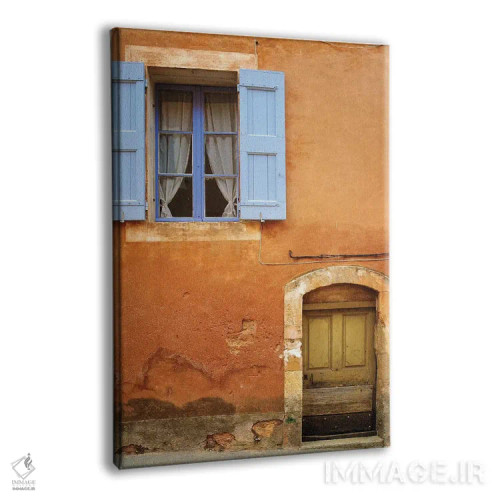تابلو دکوراتیو Provence, Roussillon. Weathered window and door of house.,فر… اثر جینز گالری - نمای پرسپکتیو محصول
