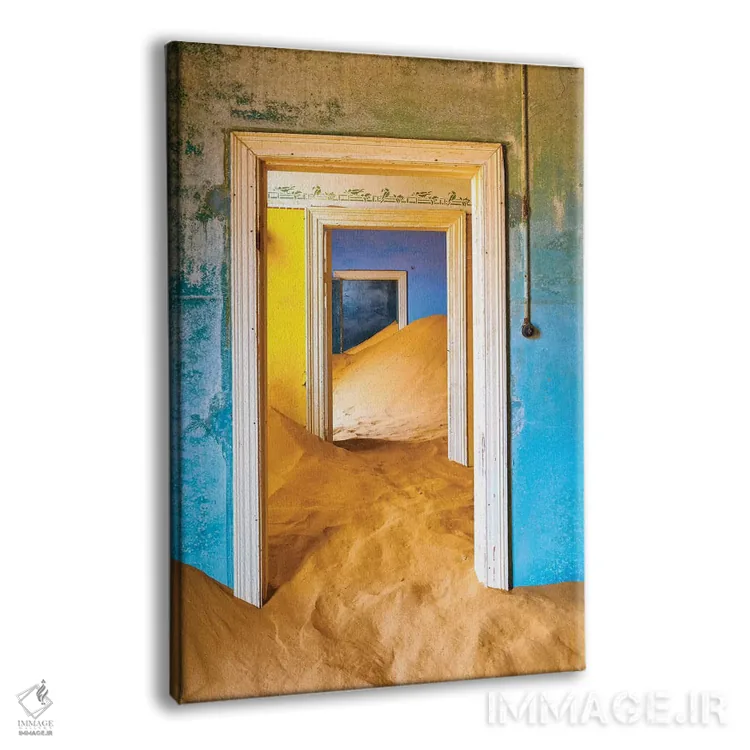 تابلو دکوراتیو Namibia, Kolmanskop. Doorways and drifting sand in an abando… اثر جینز گالری - نمای پرسپکتیو محصول