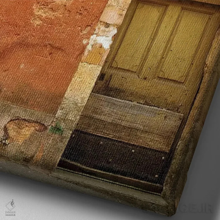 تابلو دکوراتیو Provence, Roussillon. Weathered window and door of house.,فر… اثر جینز گالری - نمای نزدیک بافت بوم
