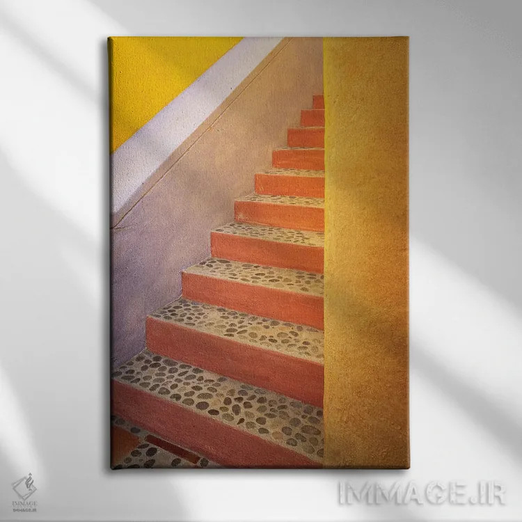 تابلو دکوراتیو Costalegre. Colorful stone stairs.,مکزیک، کوستالگره. پله های… اثر جینز گالری - نمای روبهرو روی دیوار