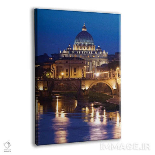 تابلو دکوراتیو Rome, St. Peters Basilica, Tiber River night scene.,ایتالیا… اثر جینز گالری - نمای پرسپکتیو محصول