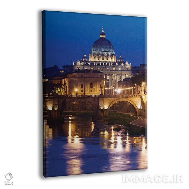 تابلو دکوراتیو Rome, St. Peters Basilica, Tiber River night scene.,ایتالیا… اثر جینز گالری - نمای پرسپکتیو محصول