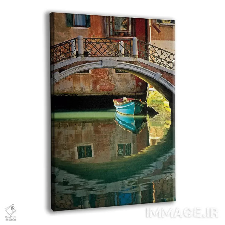 تابلو دکوراتیو Venice. Canal bridge and building.,ایتالیا، ونیز. پل کانال و… اثر جینز گالری - نمای پرسپکتیو محصول