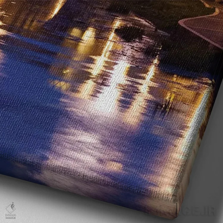 تابلو دکوراتیو Rome, St. Peters Basilica, Tiber River night scene.,ایتالیا… اثر جینز گالری - نمای نزدیک بافت بوم