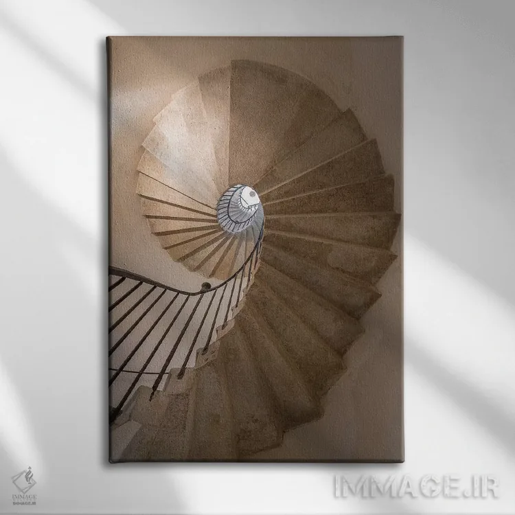 تابلو دکوراتیو Venice. Spiral stairwell.,ایتالیا، ونیز. راه پله پیچ دار اثر جینز گالری - نمای روبهرو روی دیوار