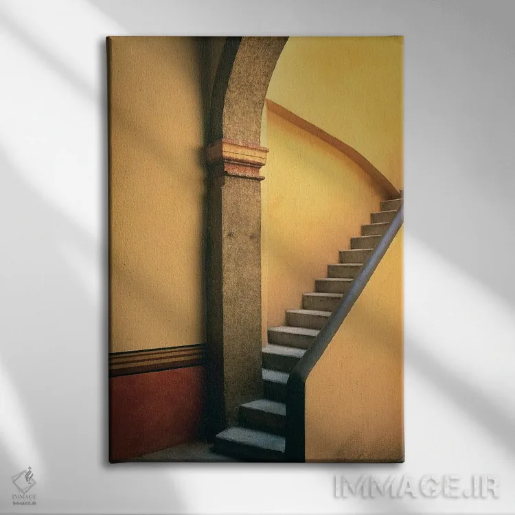 تابلو دکوراتیو Costalegre. Stone stairway of house.,مکزیک، کوستالگره. راه پ… اثر جینز گالری - نمای روبهرو روی دیوار