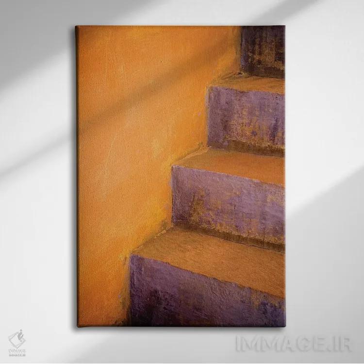 تابلو دکوراتیو Rajasthan. Colorful stairway close-up.,هند، راجستان. نمای نز… اثر جینز گالری - نمای روبهرو روی دیوار