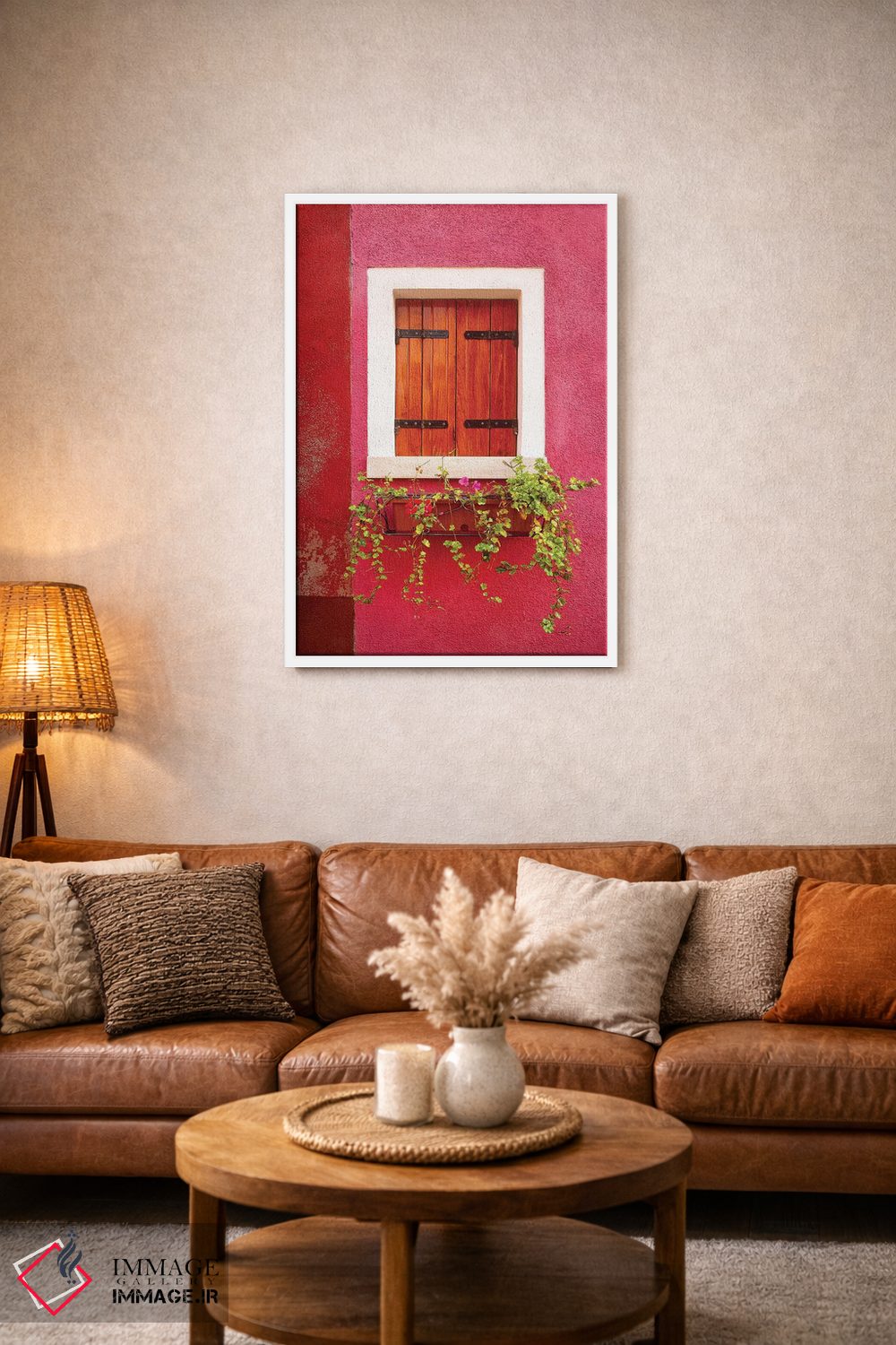 تابلو دکوراتیو Burano. Colorful window and walls.,ایتالیا، بورانو. پنجره و… اثر جینز گالری - D2W