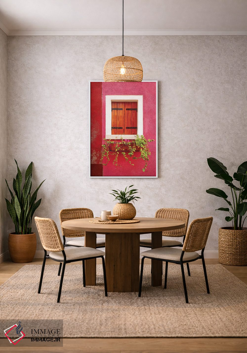 تابلو دکوراتیو Burano. Colorful window and walls.,ایتالیا، بورانو. پنجره و… اثر جینز گالری - D3W