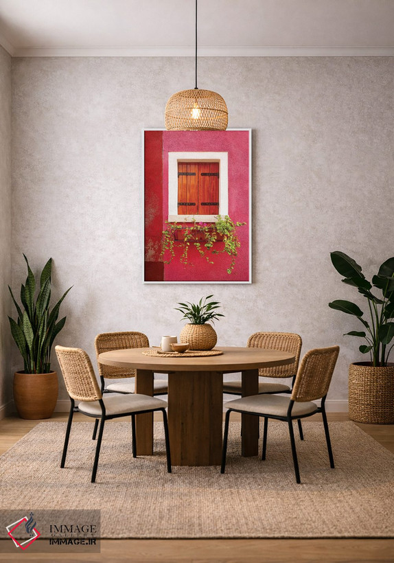 تابلو دکوراتیو Burano. Colorful window and walls.,ایتالیا، بورانو. پنجره و… اثر جینز گالری - D3W