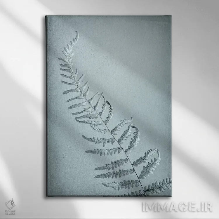 تابلو دکوراتیو آمریکا، ایالت واشنگتن، سی بک. طرح انتزاعی سرخس کوهی اثر جینز گالری - نمای روبهرو روی دیوار