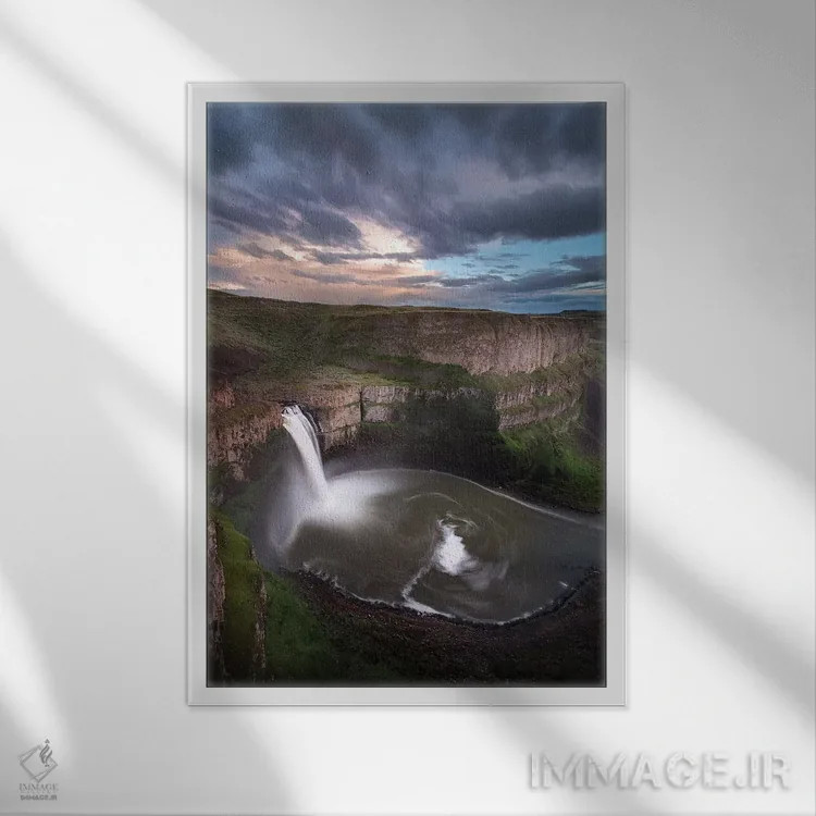 تابلو دکوراتیو Washington State. Palouse Falls at sunset.,ایالات متحده، ایا… اثر جینز گالری - نمای قابدار سفید