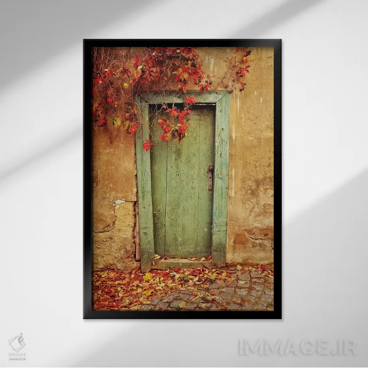 تابلو دکوراتیو Prague. Weathered door.,جمهوری چک، پراگ. در کهنه و فرسوده اثر جینز گالری - نمای قابدار مشکی