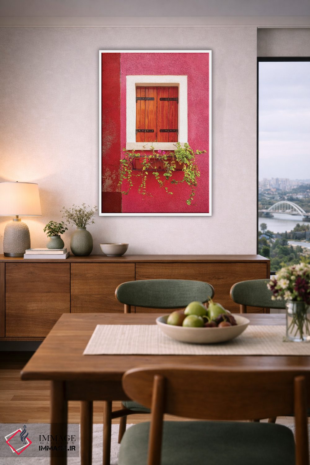 تابلو دکوراتیو Burano. Colorful window and walls.,ایتالیا، بورانو. پنجره و… اثر جینز گالری - D6W