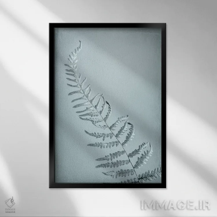 تابلو دکوراتیو آمریکا، ایالت واشنگتن، سی بک. طرح انتزاعی سرخس کوهی اثر جینز گالری - نمای قابدار مشکی