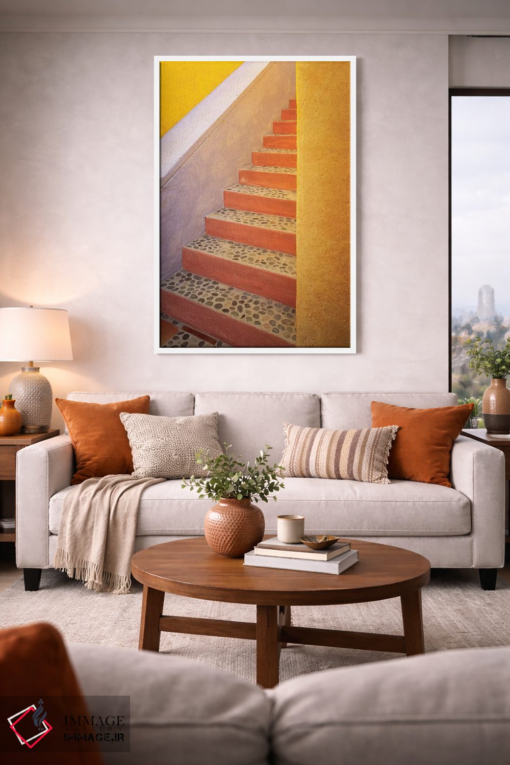 تابلو دکوراتیو Costalegre. Colorful stone stairs.,مکزیک، کوستالگره. پله های… اثر جینز گالری - D1W