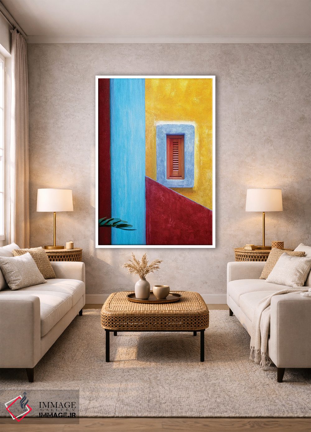 تابلو دکوراتیو Costalegre. Colorful hotel walls.,مکزیک، کوستالگره. دیوارهای… اثر جینز گالری - D1W