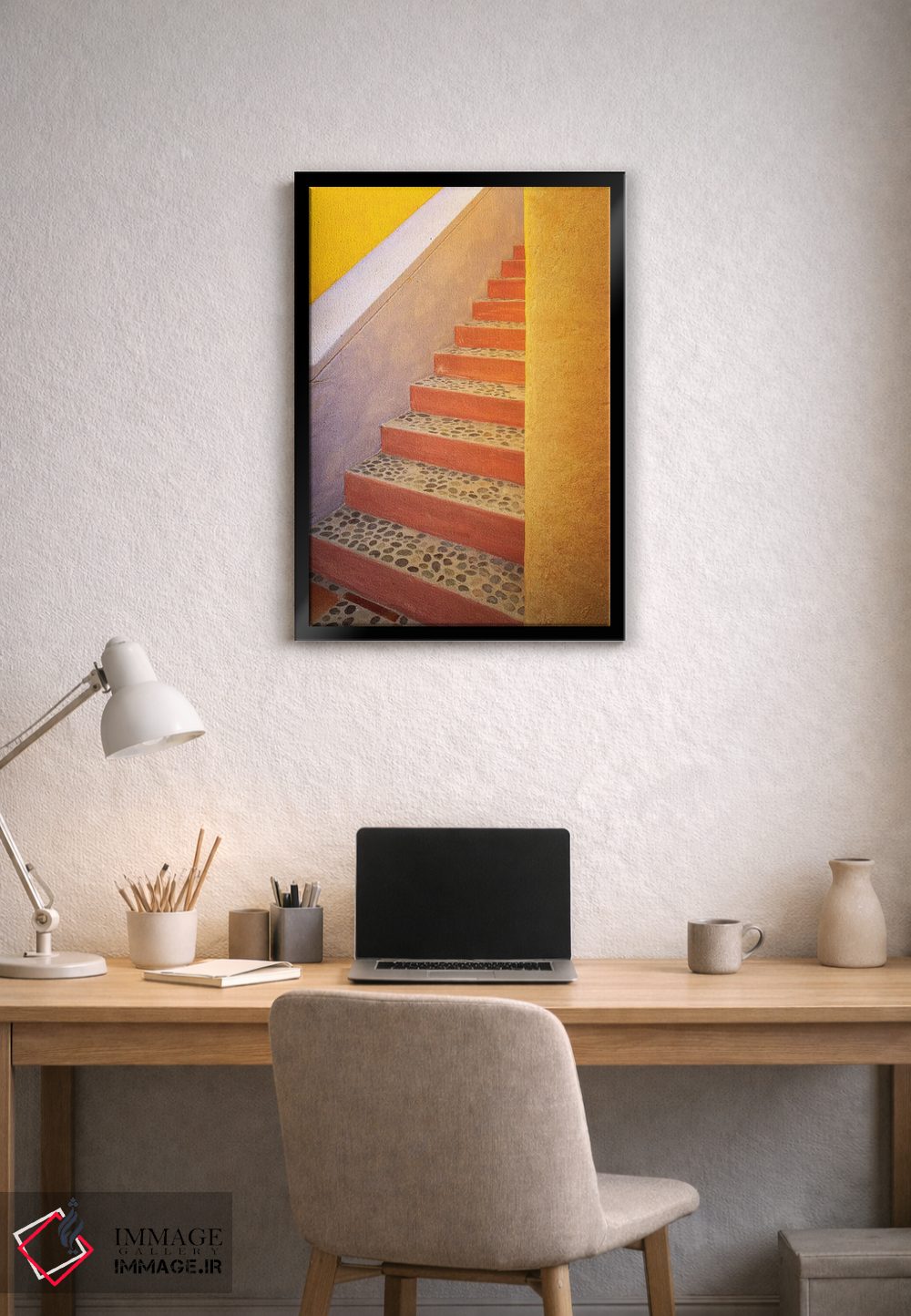 تابلو دکوراتیو Costalegre. Colorful stone stairs.,مکزیک، کوستالگره. پله های… اثر جینز گالری - D2B