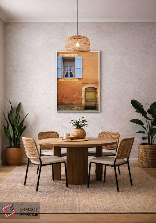 تابلو دکوراتیو Provence, Roussillon. Weathered window and door of house.,فر… اثر جینز گالری - D1W