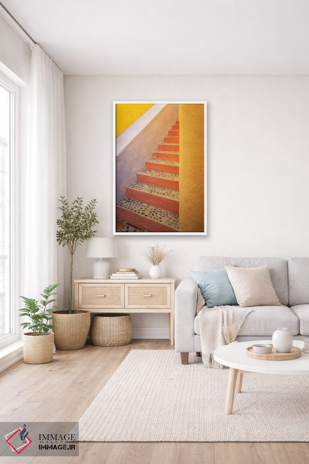 تابلو دکوراتیو Costalegre. Colorful stone stairs.,مکزیک، کوستالگره. پله های… اثر جینز گالری - D3W