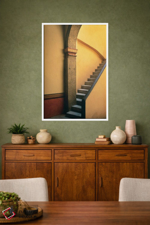 تابلو دکوراتیو Costalegre. Stone stairway of house.,مکزیک، کوستالگره. راه پ… اثر جینز گالری - D1W
