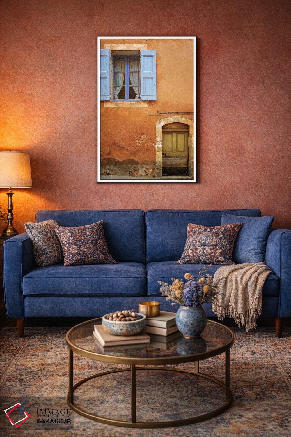 تابلو دکوراتیو Provence, Roussillon. Weathered window and door of house.,فر… اثر جینز گالری - D2W