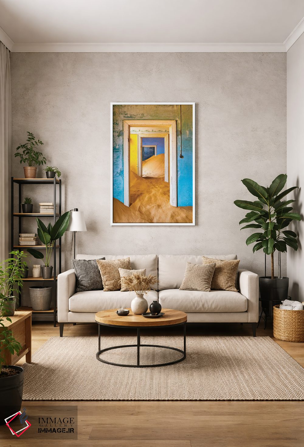 تابلو دکوراتیو Namibia, Kolmanskop. Doorways and drifting sand in an abando… اثر جینز گالری - D1W