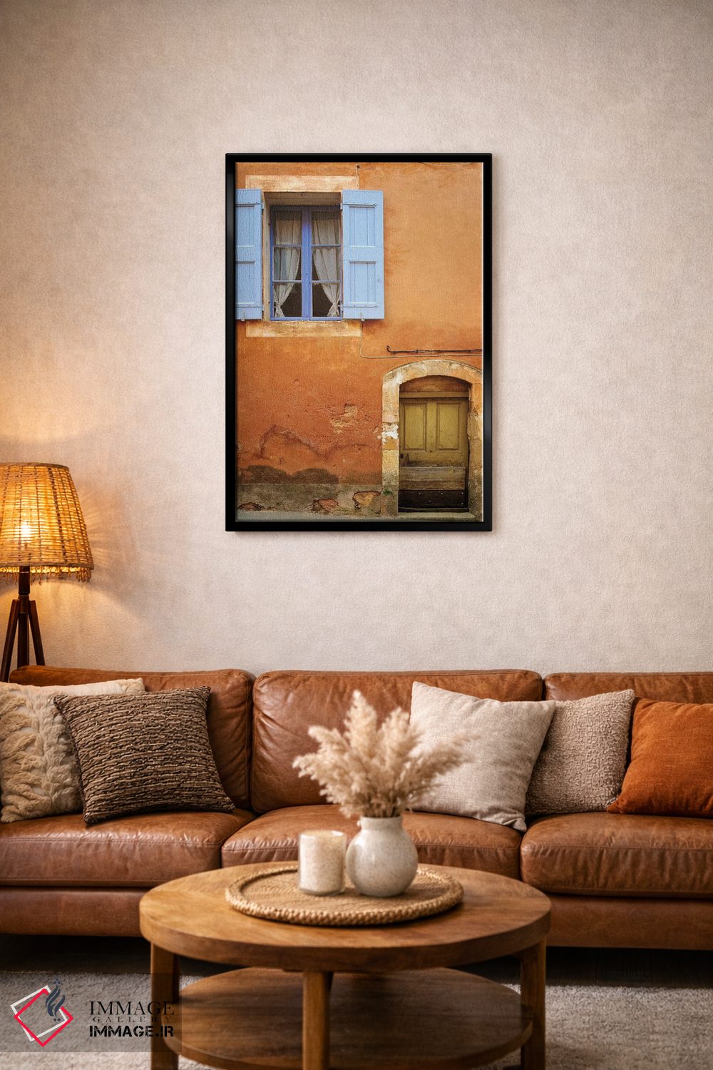تابلو دکوراتیو Provence, Roussillon. Weathered window and door of house.,فر… اثر جینز گالری - D3B