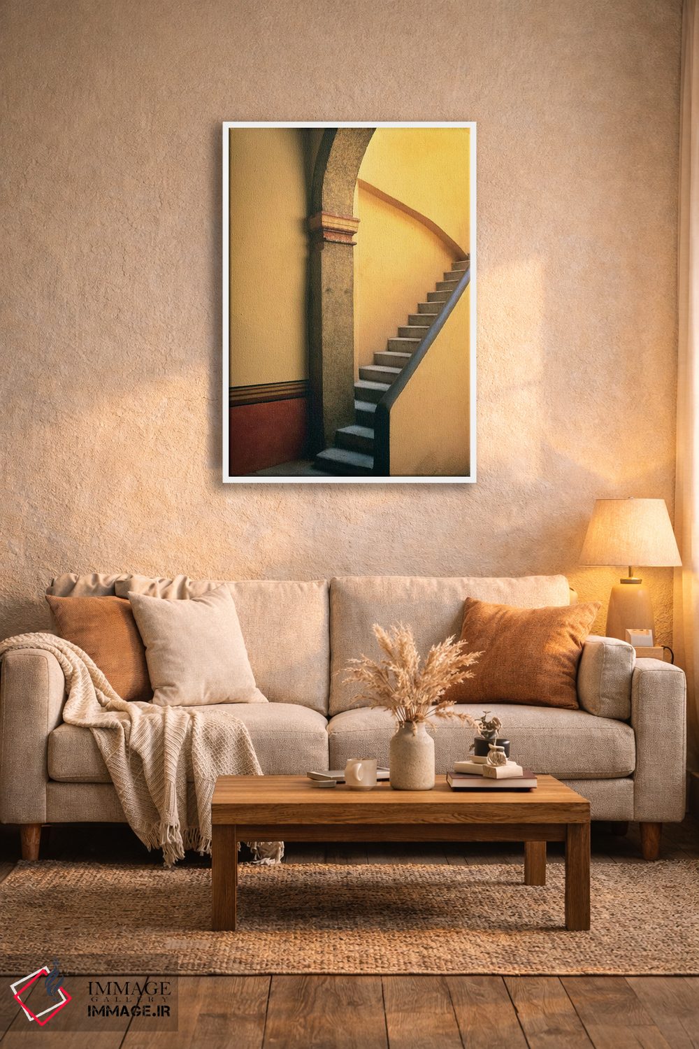 تابلو دکوراتیو Costalegre. Stone stairway of house.,مکزیک، کوستالگره. راه پ… اثر جینز گالری - D4W