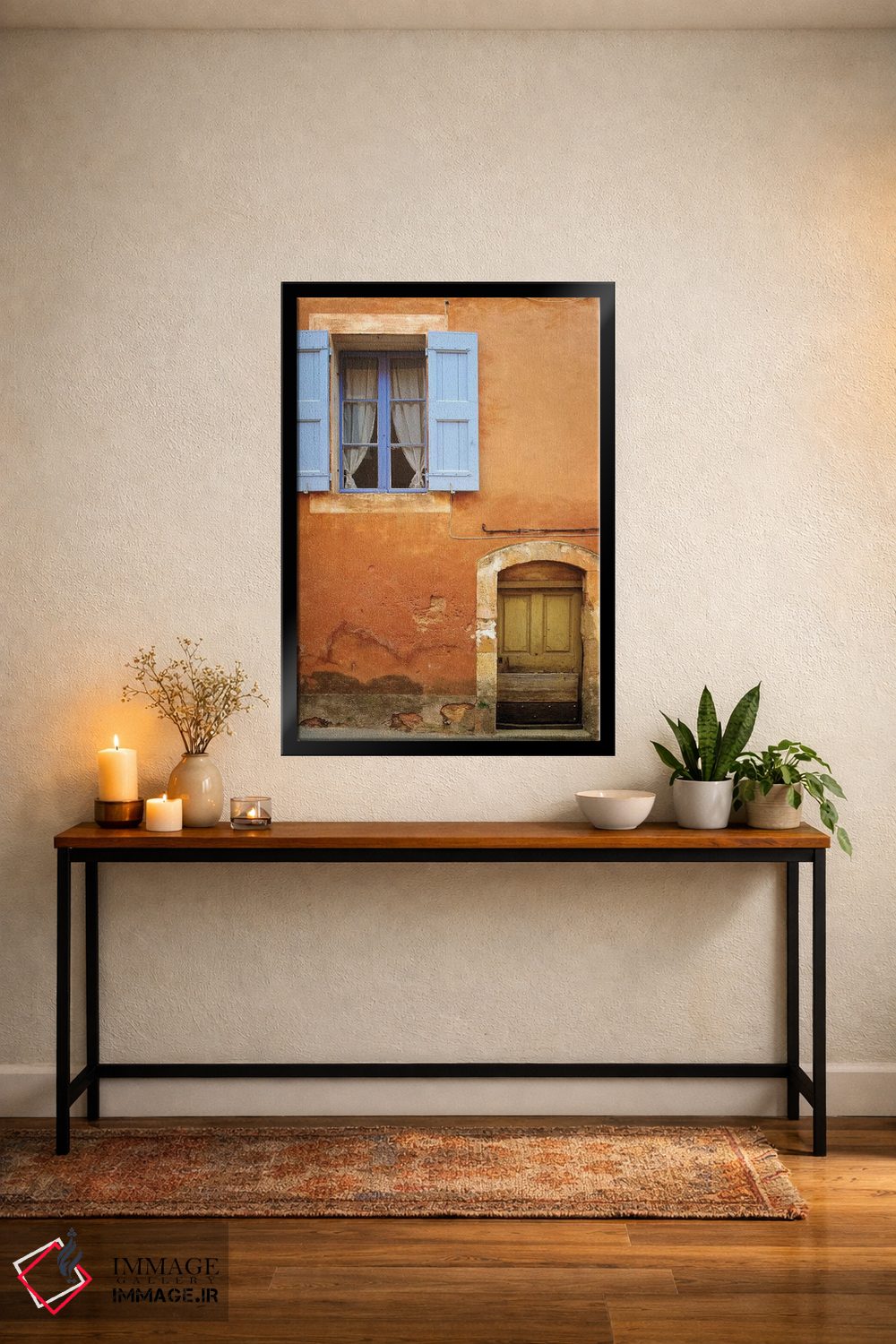 تابلو دکوراتیو Provence, Roussillon. Weathered window and door of house.,فر… اثر جینز گالری - D4B