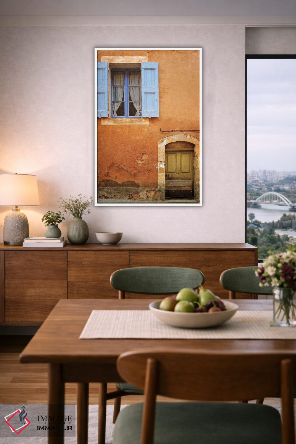 تابلو دکوراتیو Provence, Roussillon. Weathered window and door of house.,فر… اثر جینز گالری - D5W