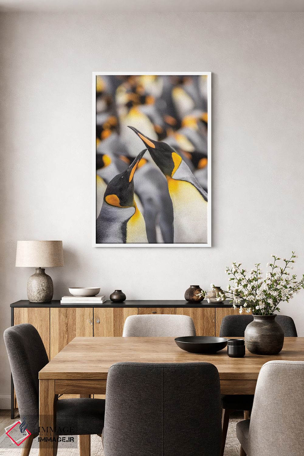 تابلو دکوراتیو East Falkland. King penguins in colony I,جزایر فالکلند، شرق… اثر جینز گالری - D3W