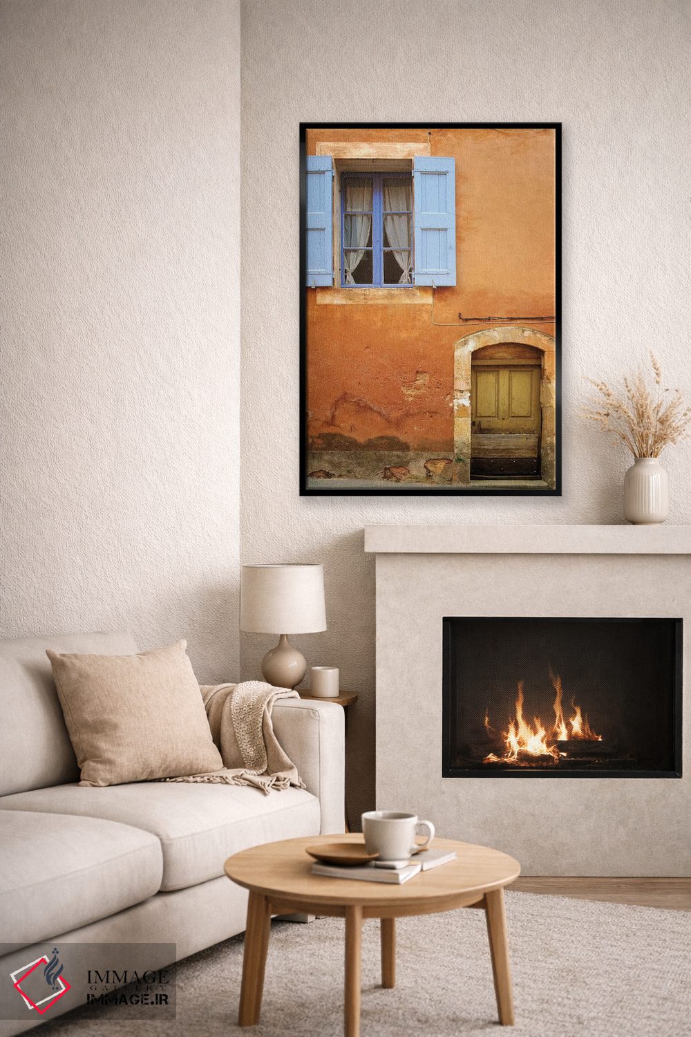 تابلو دکوراتیو Provence, Roussillon. Weathered window and door of house.,فر… اثر جینز گالری - D6B