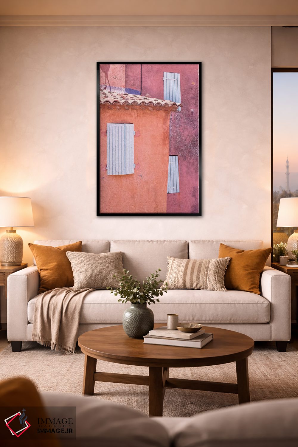 تابلو دکوراتیو Provence, Roussillon. Window shutters in buildings.,فرانسه… اثر جینز گالری - D1B