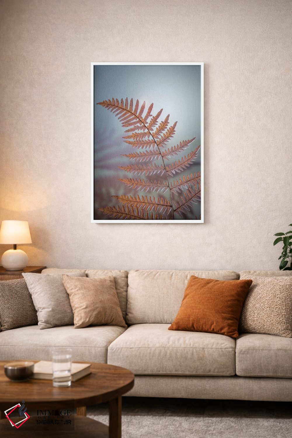 تابلو دکوراتیو آمریکا، ایالت واشنگتن، شهرستان کیتساپ. سرخس کوهی در زمستان اثر جینز گالری - D2W